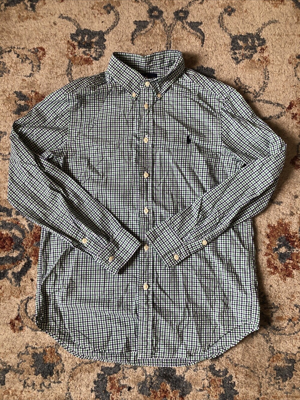 Ralph Lauren Button Down Shirt Youth Boys Large (14-16) Long Sleeve 100% Cotton